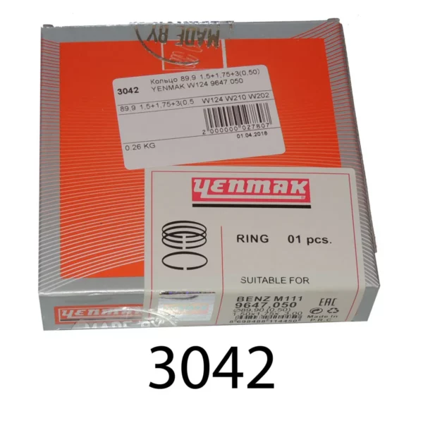 Кольца 89,90 1,5х1,75х3,0 0,50 W124 W210 W202 M111 9647,050 YENMAK