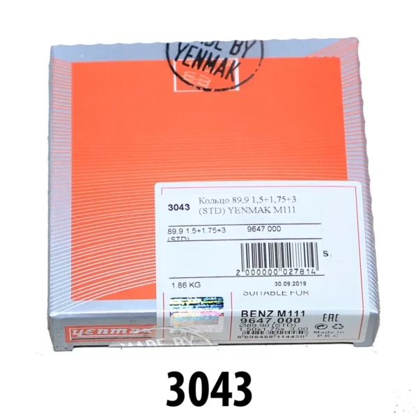 Кольца 89,90 1,5х1,75х3,0 STD 9647 M111 YENMAK